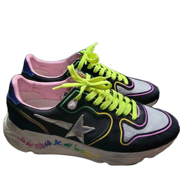 Golden Goose Shoes - GOLDEN GOOSE Running Sole Sneakers Womens 40 (US 10) Black Made In Italy
